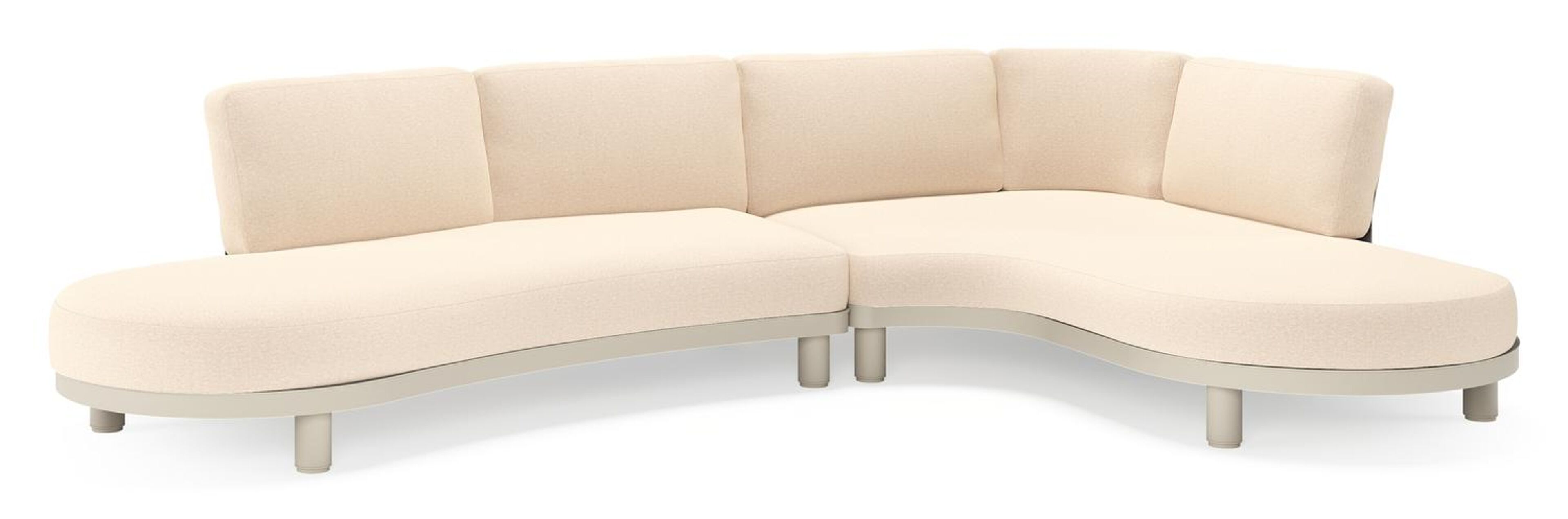 Donato loungehoek in beige aluminium met all weather sunbrella® luxe Heritage Papyrus kussen