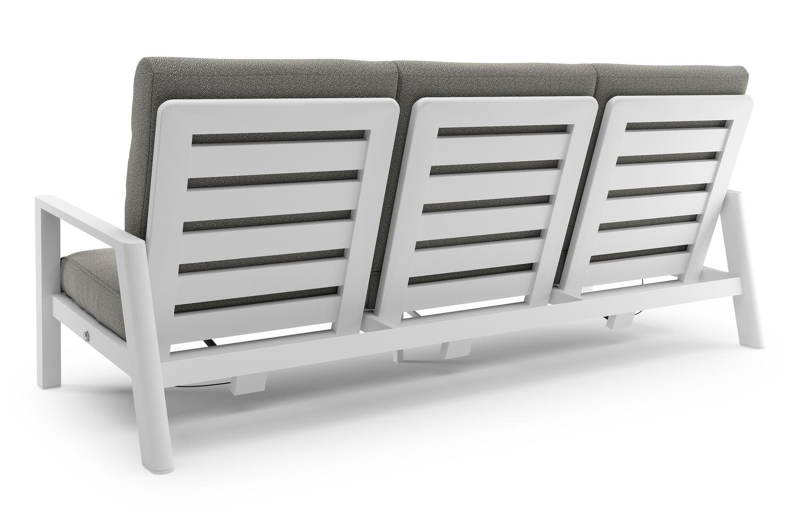 Cirello loungebank in wit aluminium met savane tunder all weather sunbrella® luxe kussen