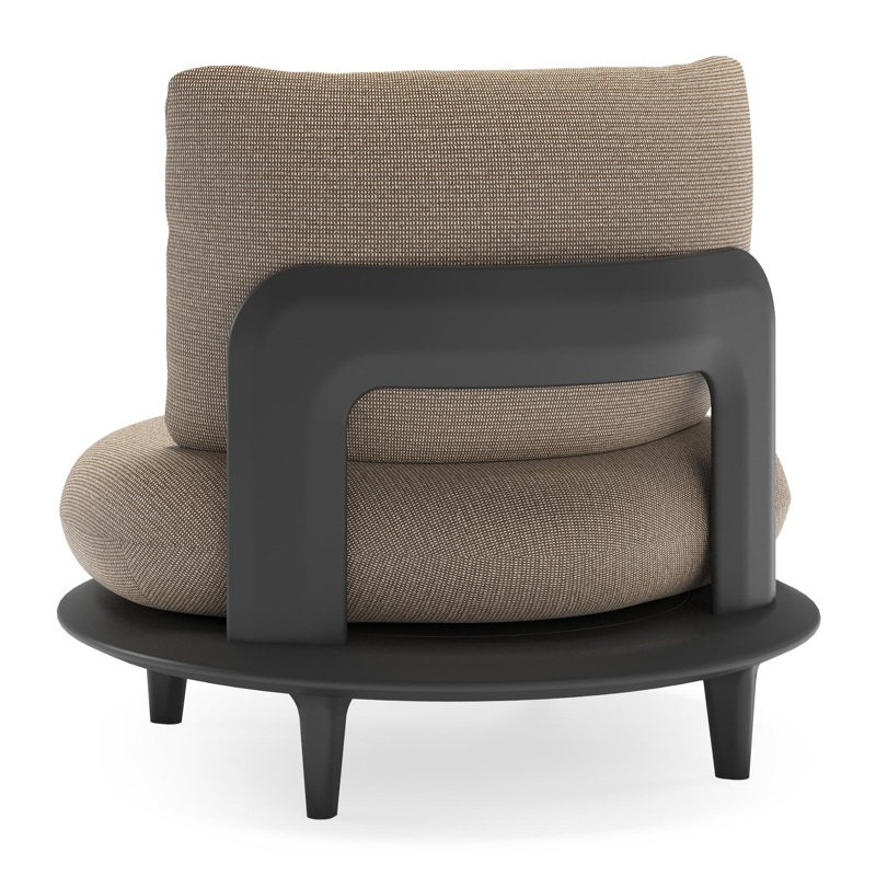 Bomero loungestoel in zwart aluminium met firenze earth all weather solica kussen