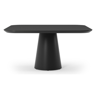 Donato tuintafel vierkant afgerond in zwart aluminium en volkeramiek nero black - L 148 x B 148 x H 75 cm