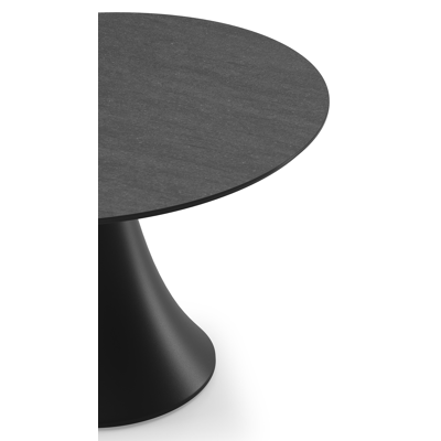 Table basse Fano en noir aluminium et céramique pleine basalt black - Diam. 85 x Haut. 55 cm