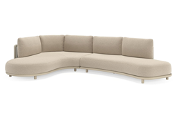 Chaise longue droite + 2 places organique