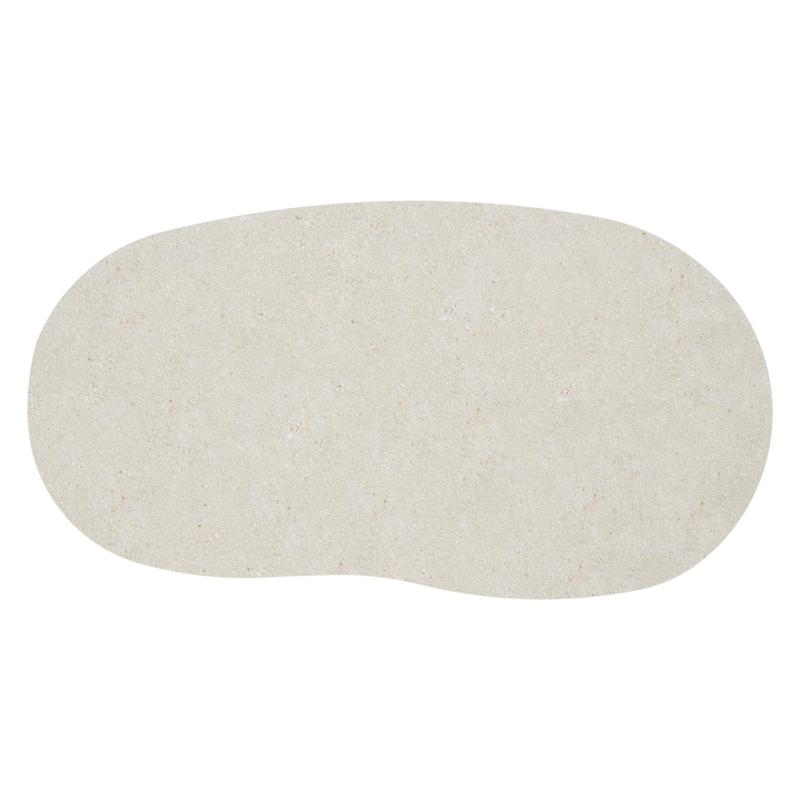 Table de basse Amico organique en taupe aluminium et céramique pleine Shilin - Lg. 170 x Lrg. 91 x Haut. 25 cm