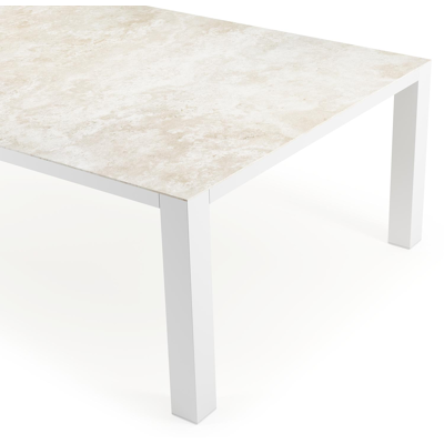 Nano XL tuintafel rechthoekig in wit aluminium en volkeramiek Rapolano L 240 x B 148 cm