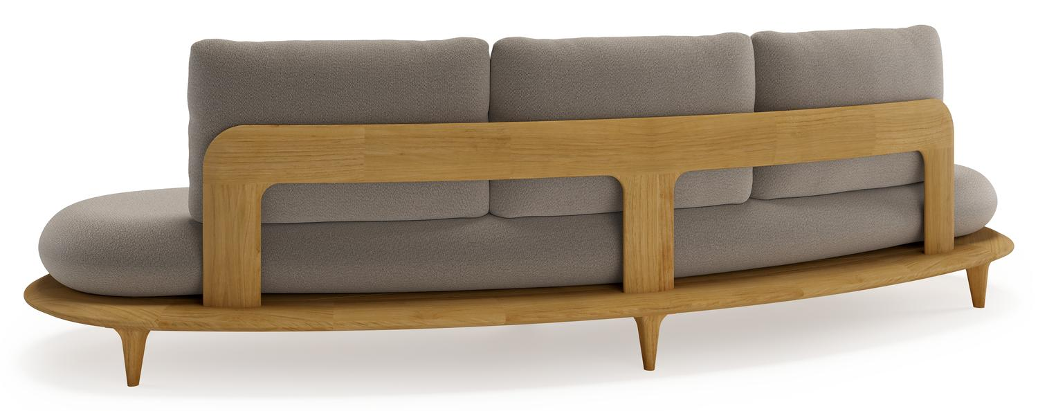 Salon de jardin Bomero en teck et coussins en all weather sunbrella® luxe savane coconut