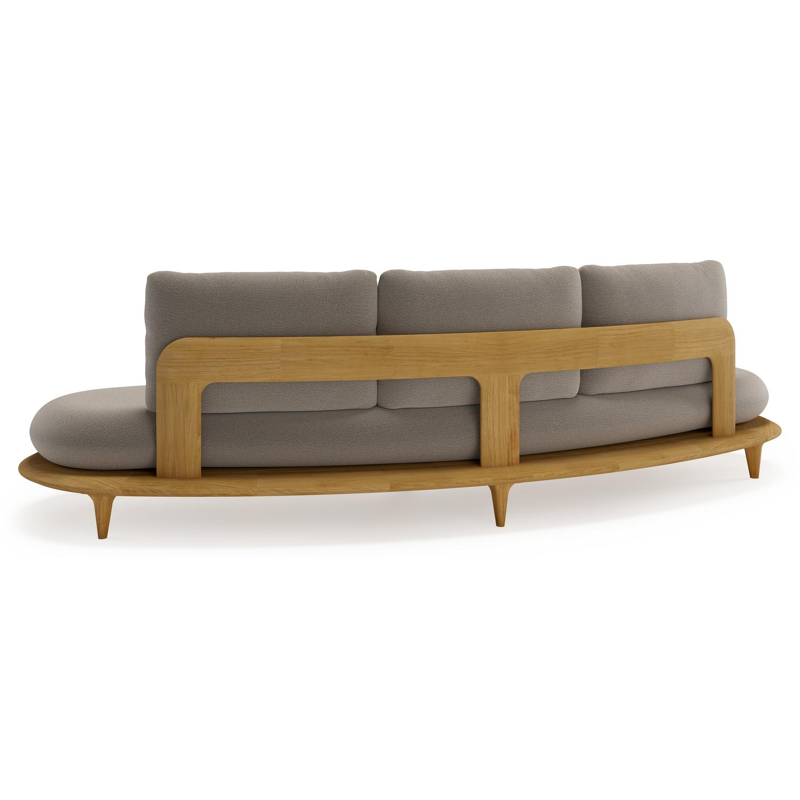 Bomero loungeset in teak met savane coconut all weather sunbrella® luxe kussen