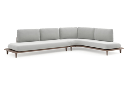 Chaise longue links + 3-zit