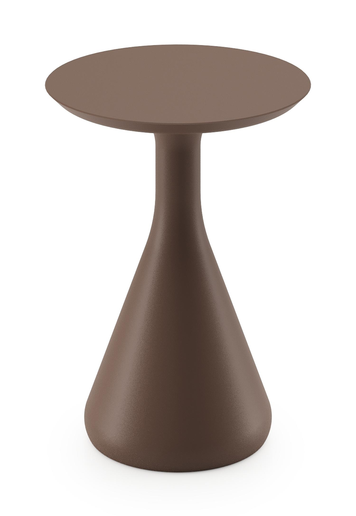Table d’appoint Bomero en aluminium taupe - Diam. 34,3 x Haut. 46 cm