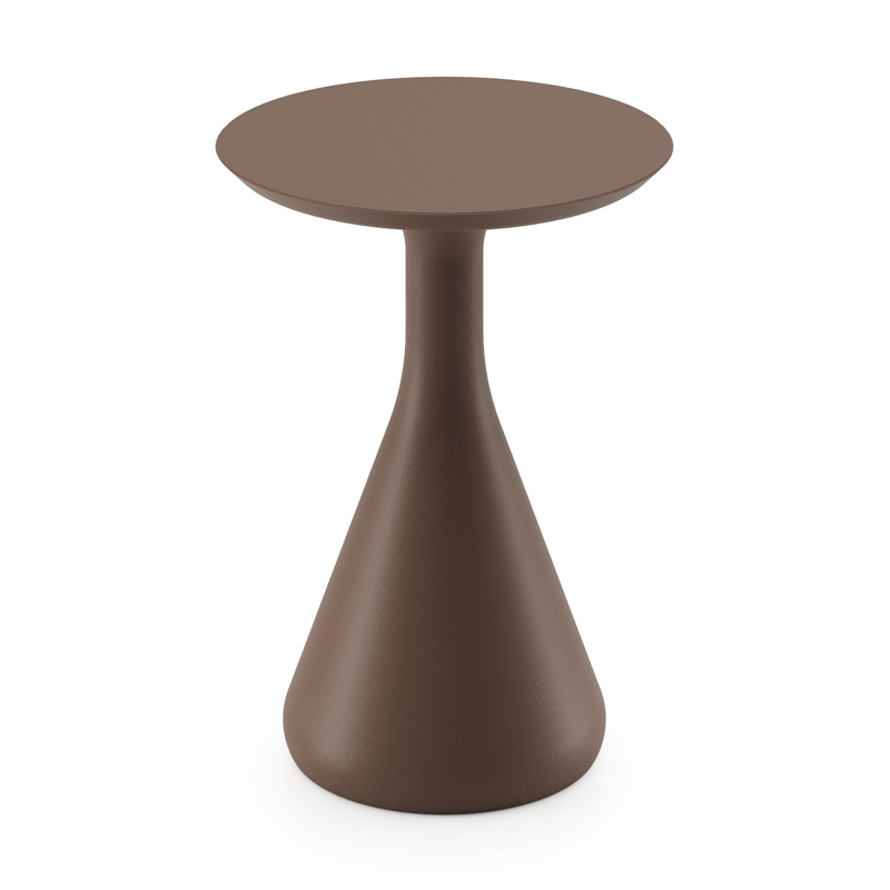 Table d’appoint Bomero en aluminium taupe - Diam. 34,3 x Haut. 46 cm