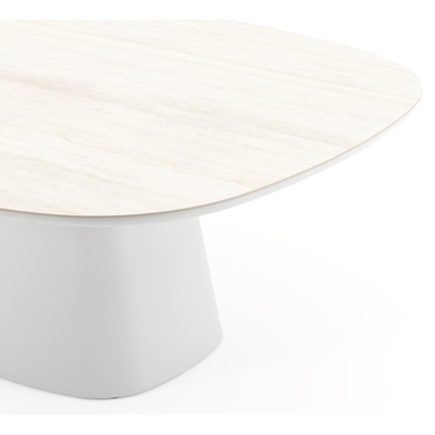 Amico tuintafel bombo xl in wit aluminium en volkeramiek Travertino Bianco - L 210 x B 148 x H 73.5 cm
