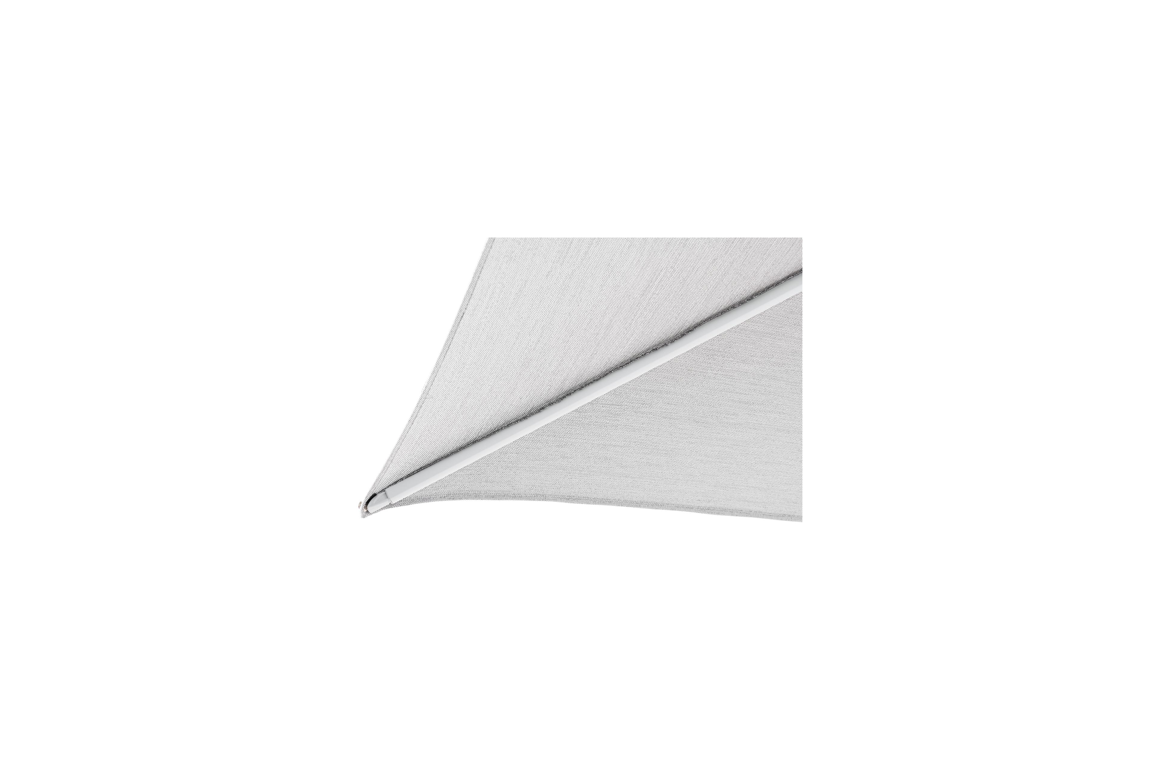 Minore zweefparasol met tiltfunctie in wit aluminium met savane nimbus all weather sunbrella® luxe parasoldoek - L1 400 x L2 300 cm (zonder voet)