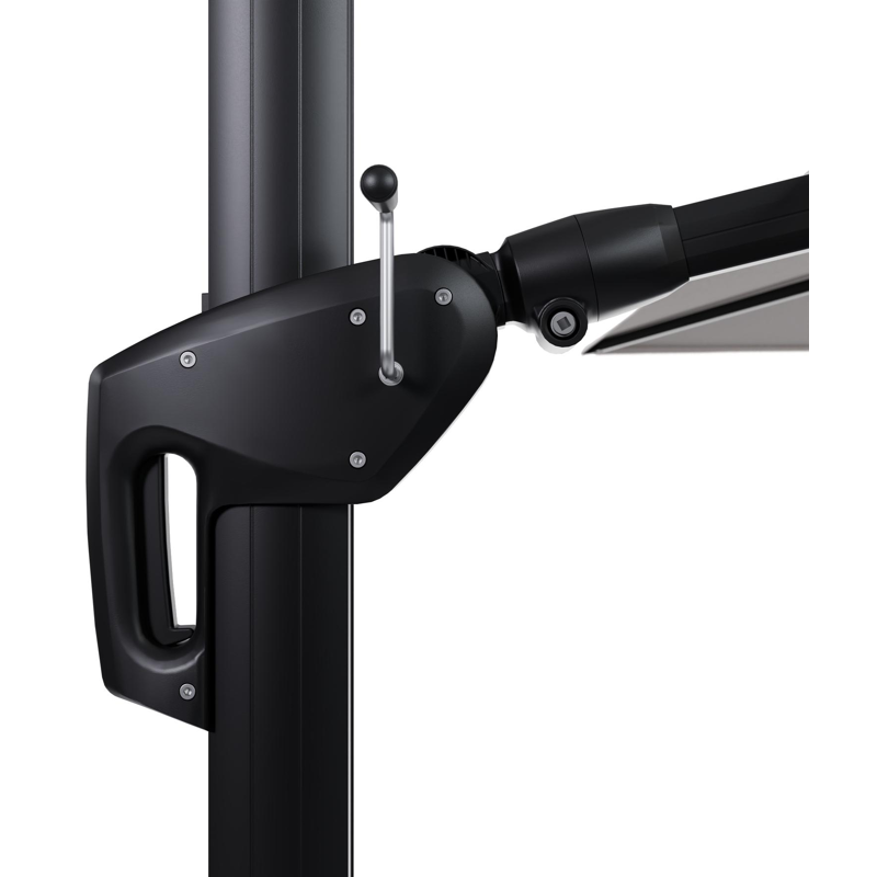 Parasol pendant Minore avec fonction tilt en aluminium noir et toile de parasol en All Weather Solica Ego Eggshell  - Lg.1 400 x Lg.2 300 cm (sans pied de parasol)