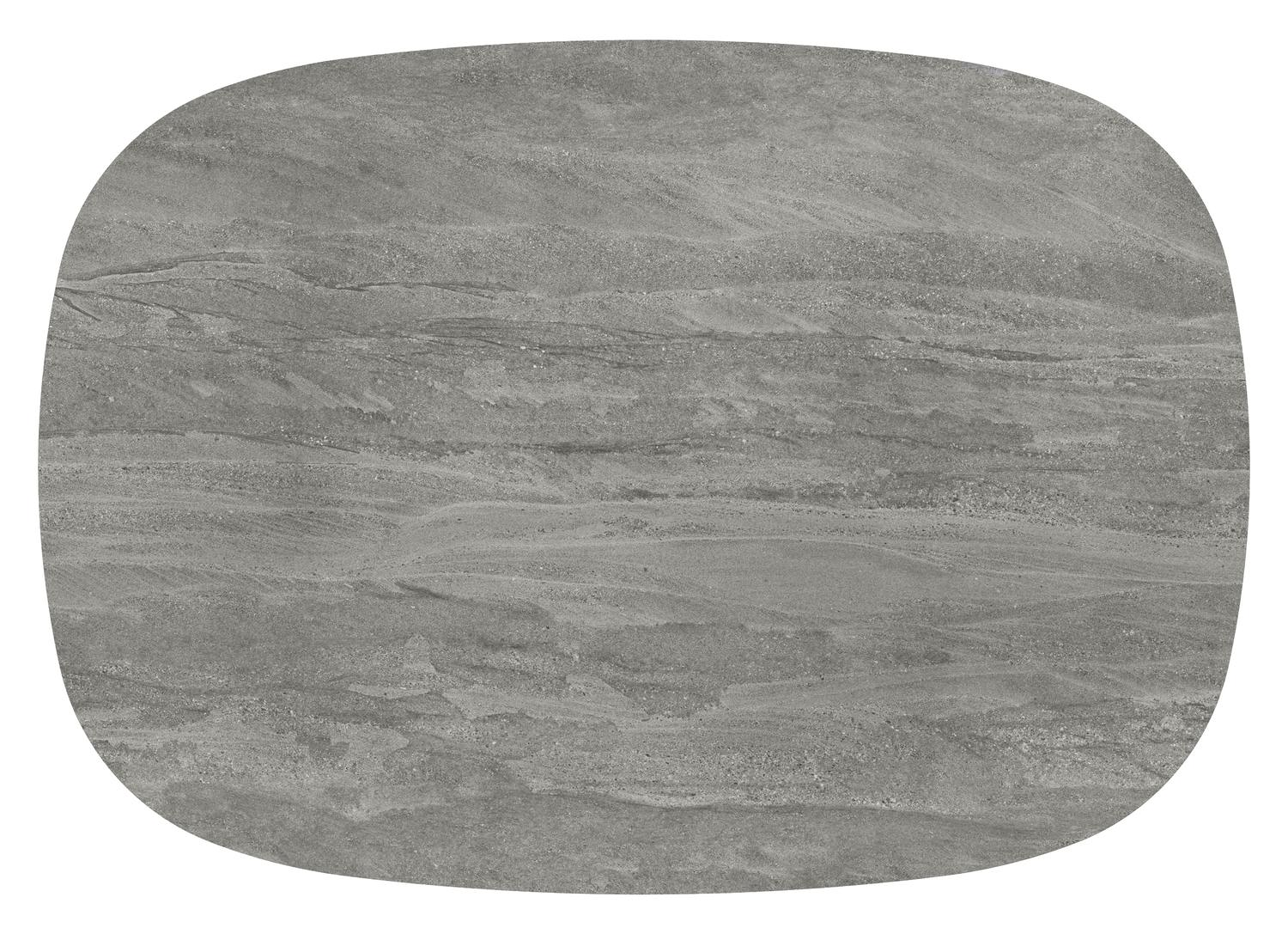 Amico tuintafel bombo xl in zwart aluminium en volkeramiek Aspen Grey - L 210 x B 148 x H 73.5 cm