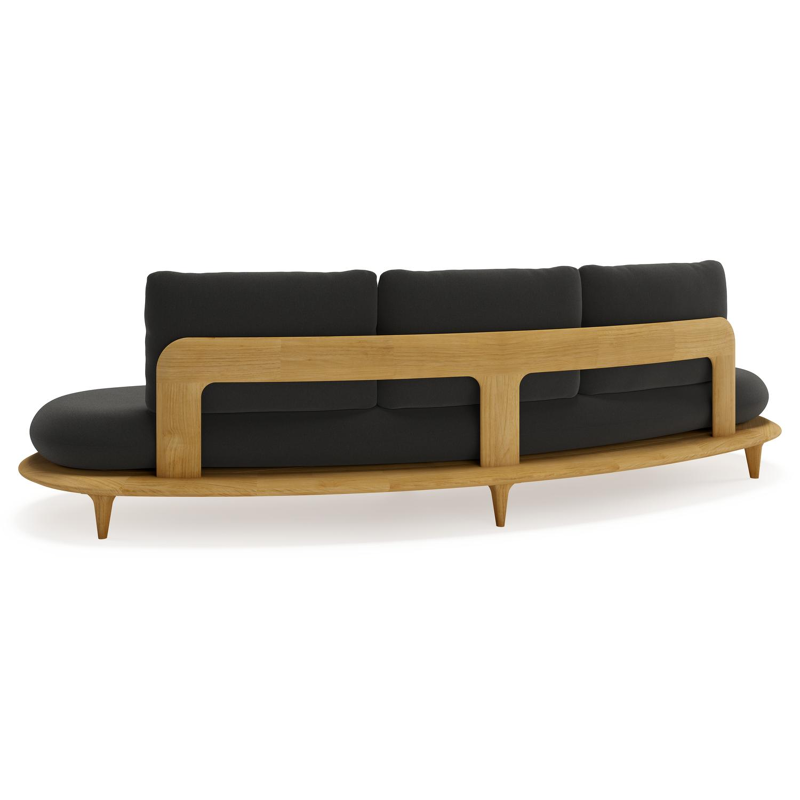 Bomero loungebank in teak met natte sooty all weather sunbrella® luxe kussen