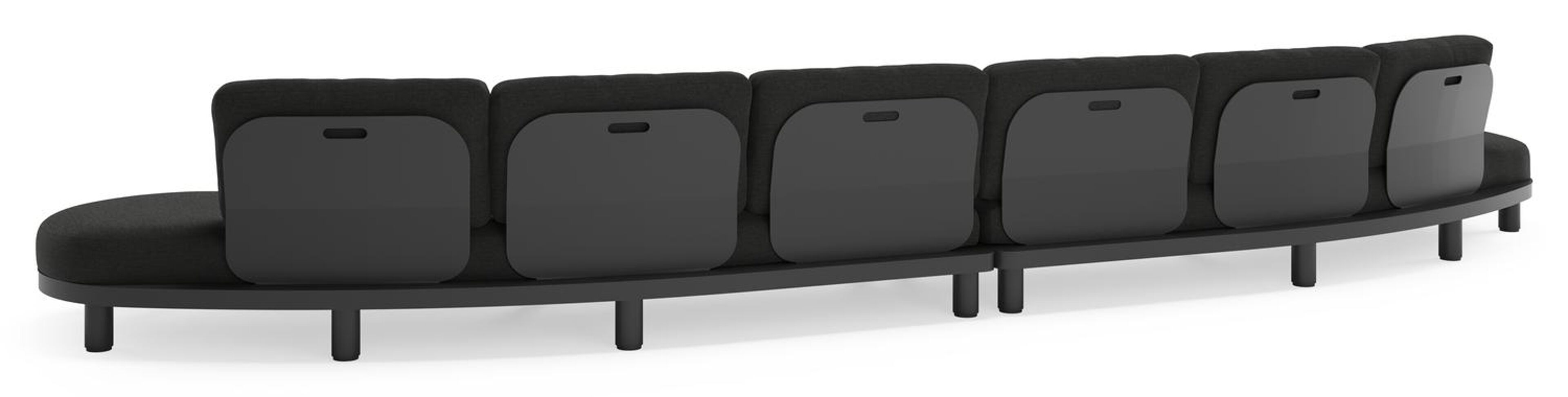 Donato loungebank in zwart aluminium met all weather sunbrella® luxe Chartres Sooty kussen