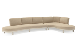 Chaise longue links + 3-zit organisch