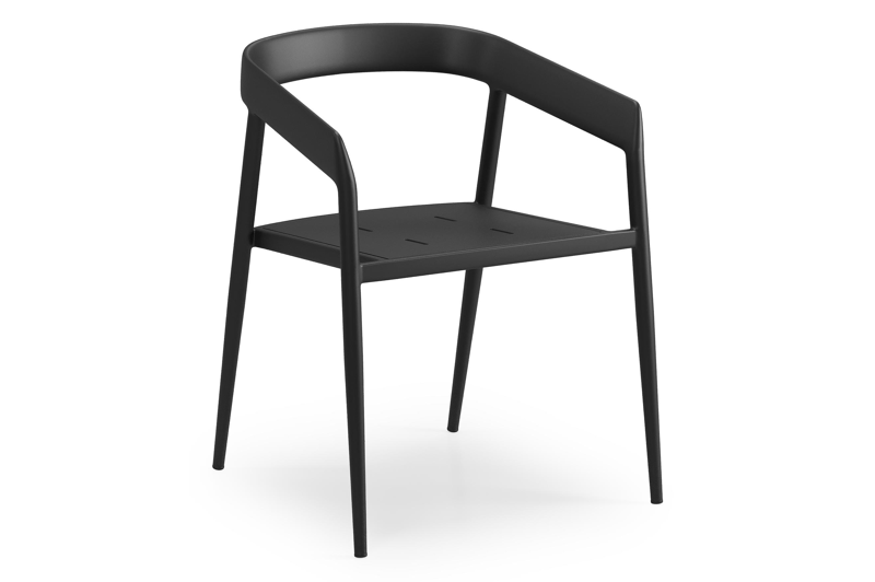 Donato tuinstoel in zwart aluminium