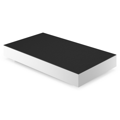 Como loungetafel rechthoekig in wit aluminium en volkeramiek Nero Black - L 140 x B 80 x H 20 cm