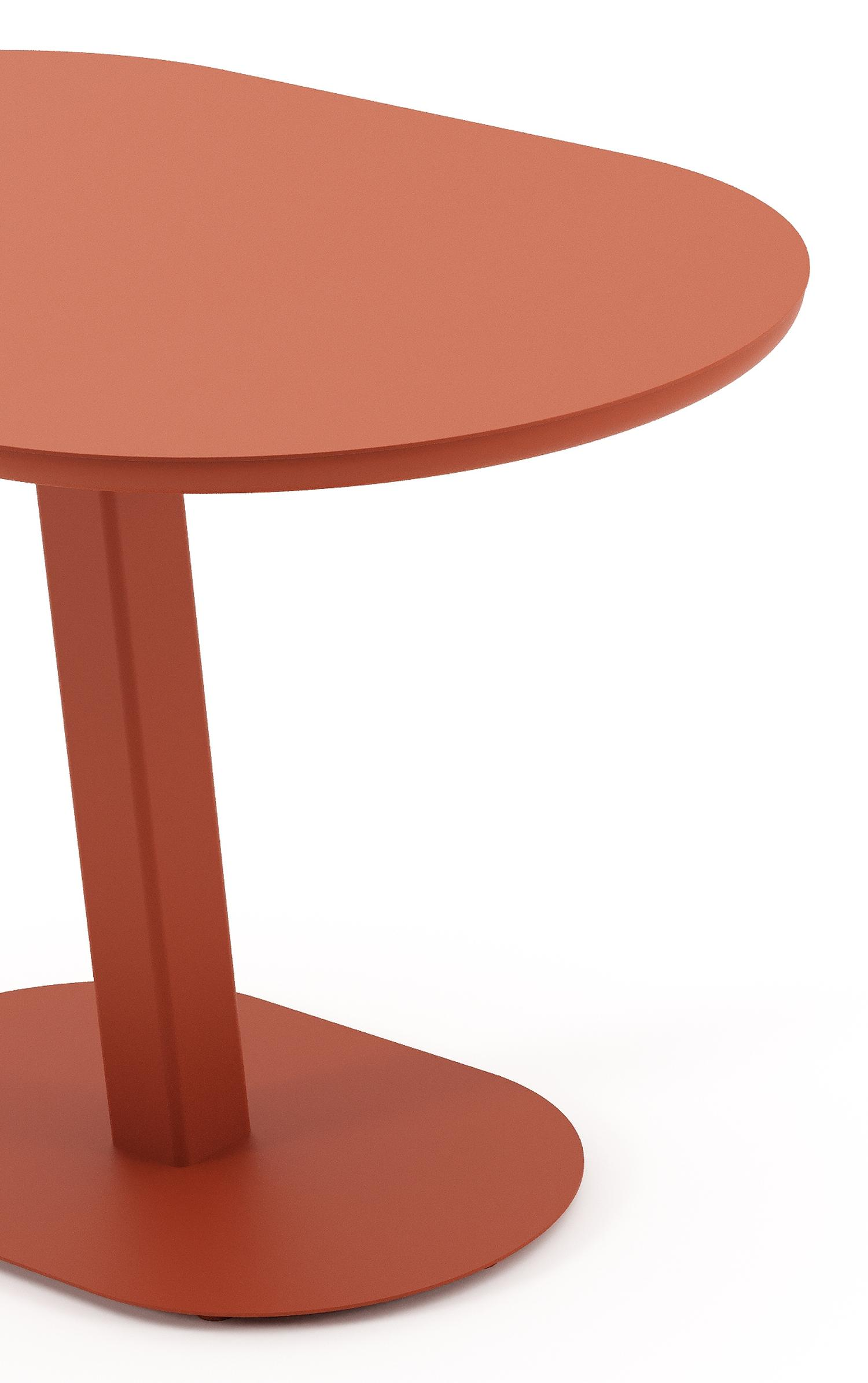 Teramo kantelbare tuintafel rechthoekig afgerond in roestbruin aluminium - L 110 x B 70 x H 74 cm