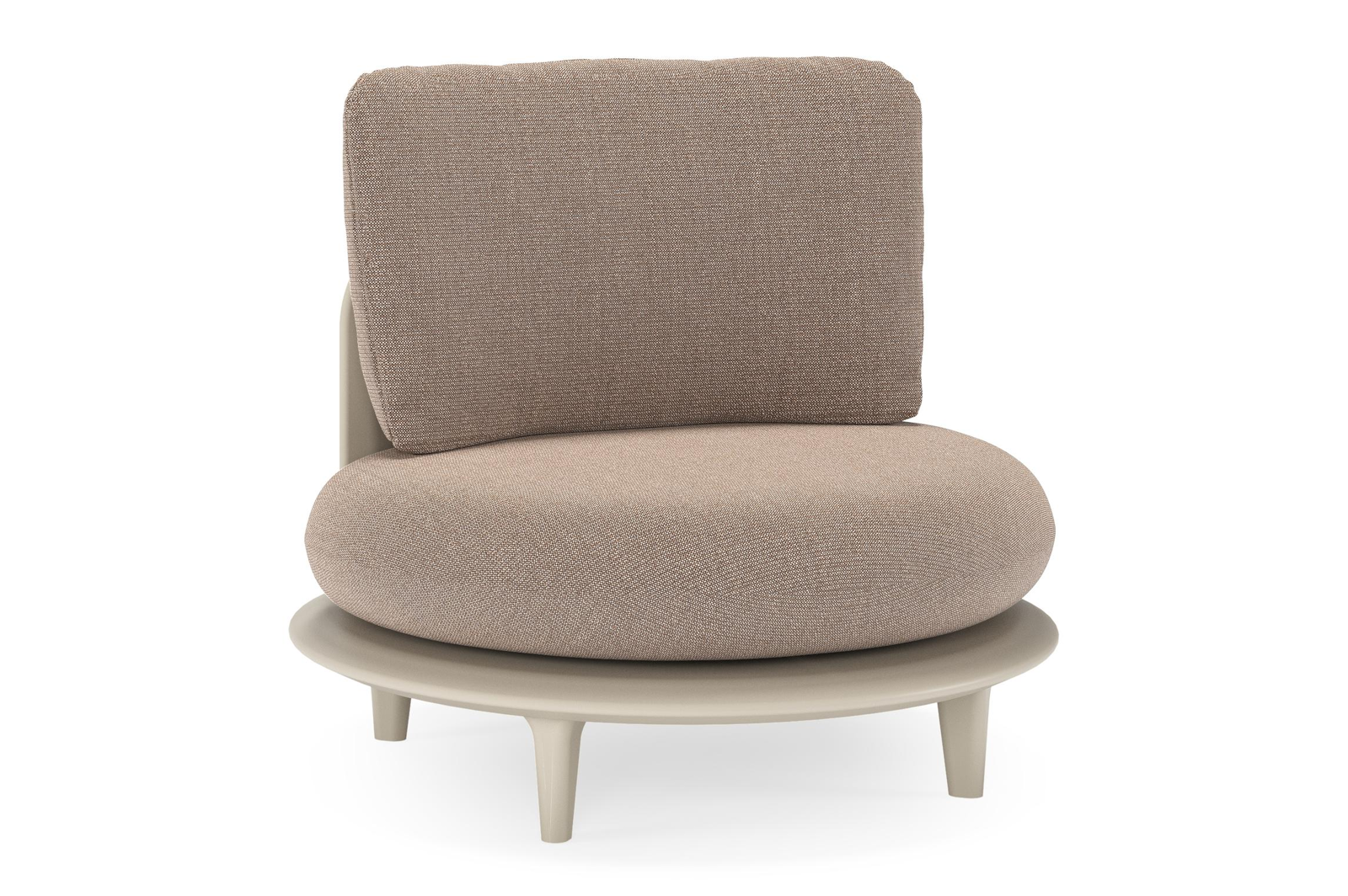 Bomero loungestoel in beige aluminium met savane earth all weather sunbrella® luxe kussen