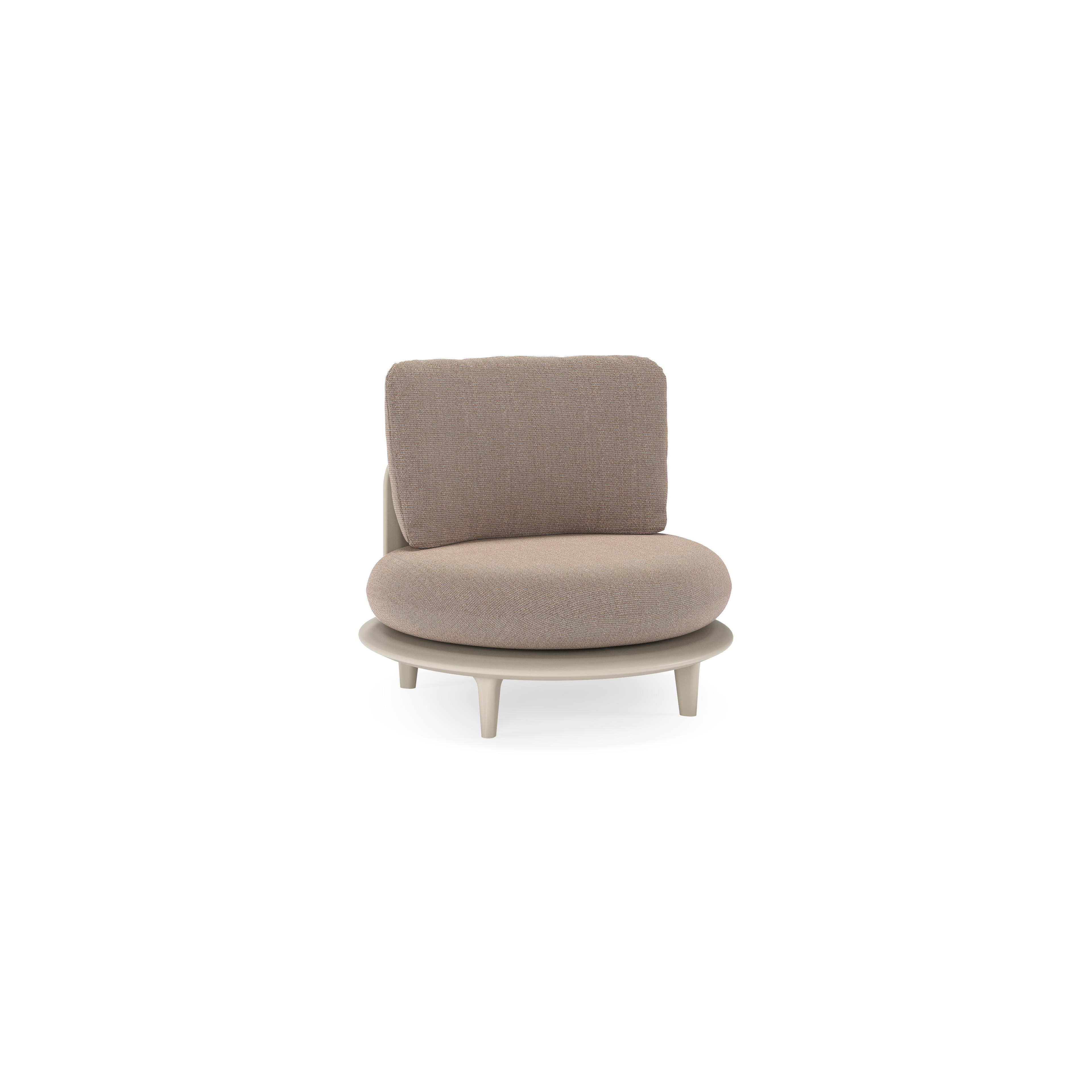 Bomero loungestoel in beige aluminium met savane earth all weather sunbrella® luxe kussen