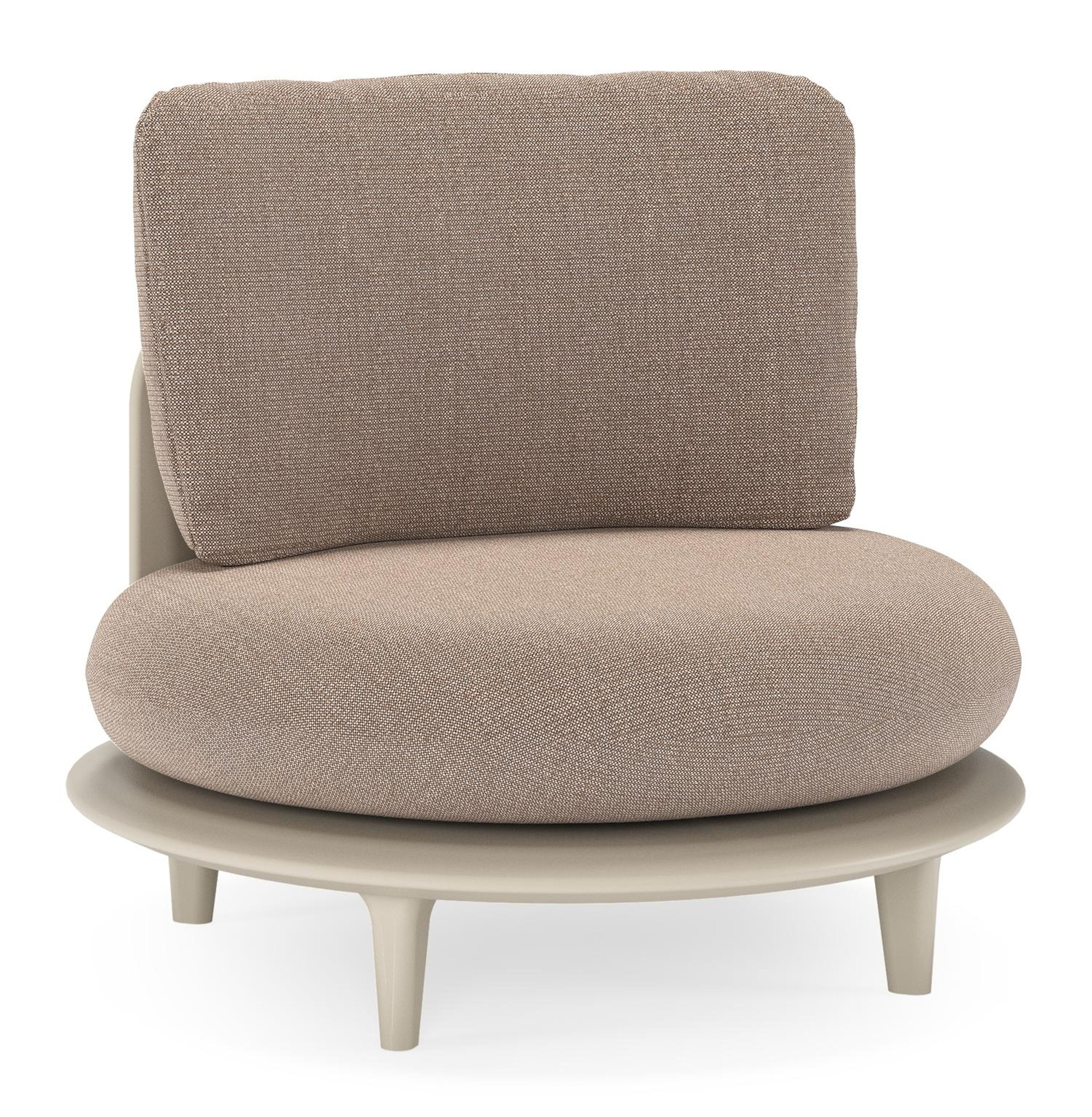 Fauteuil de jardin Bomero en aluminium beige et coussins en all weather sunbrella® luxe savane earth