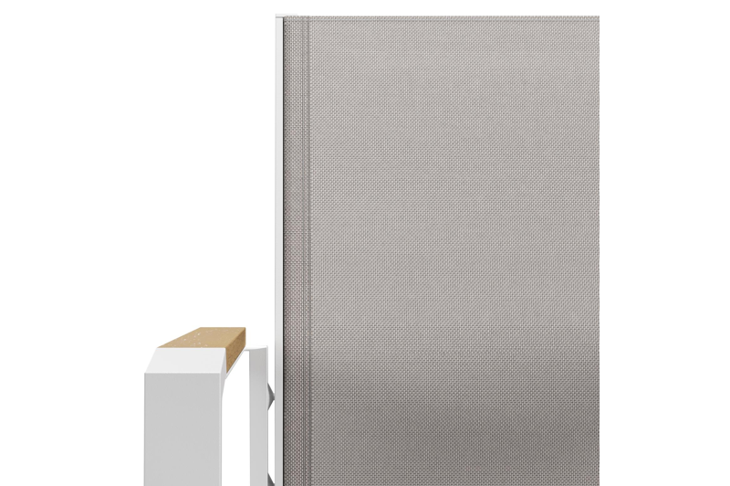 Tora tuinset rond in wit aluminium en polywood met 6 Bahia tuinstoelen