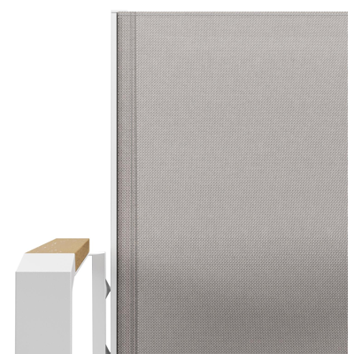 Tora tuinset rond in wit aluminium en polywood met 6 Bahia tuinstoelen