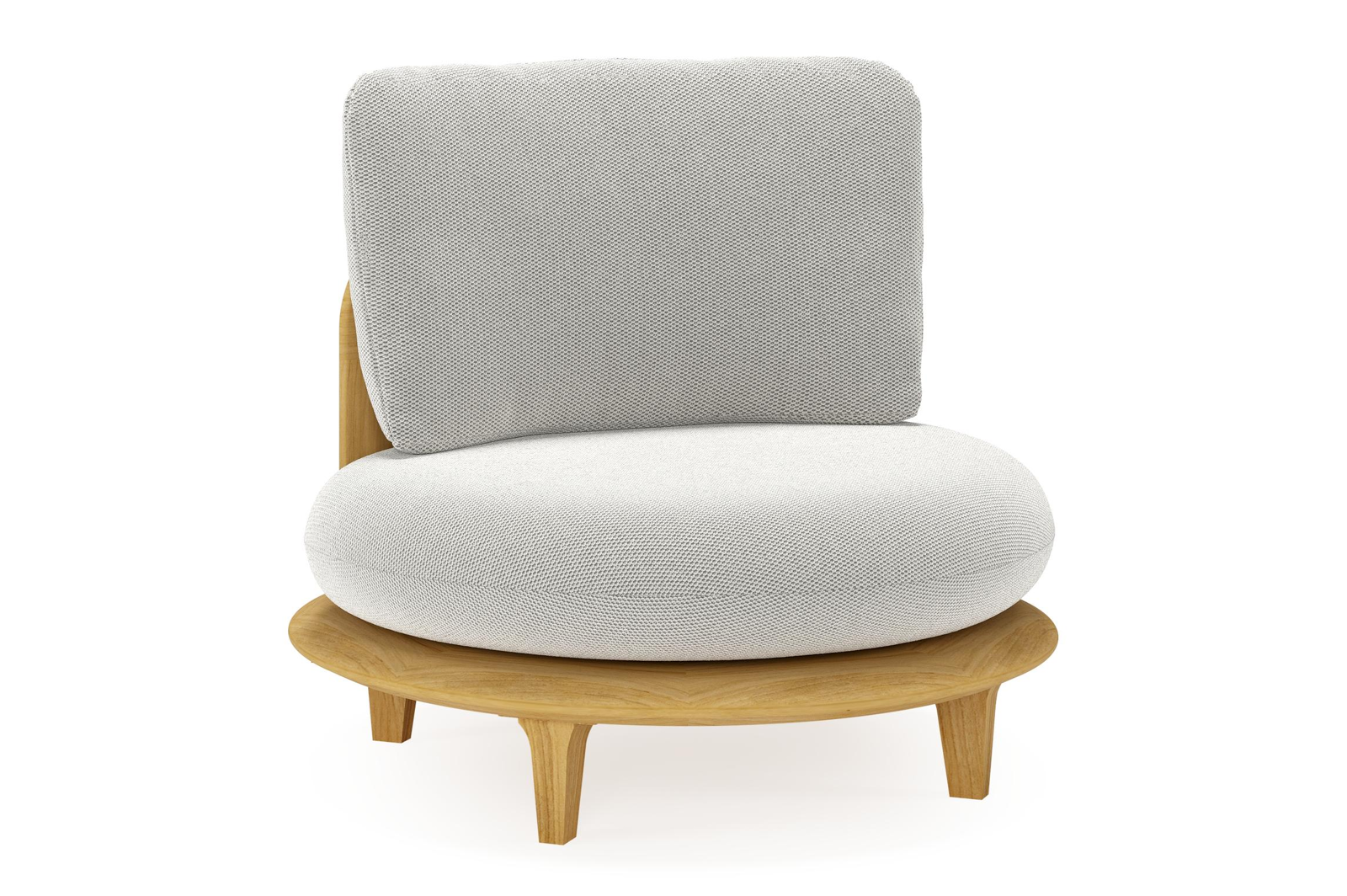 Bomero loungestoel in teak met lopi ash all weather sunbrella® luxe kussen