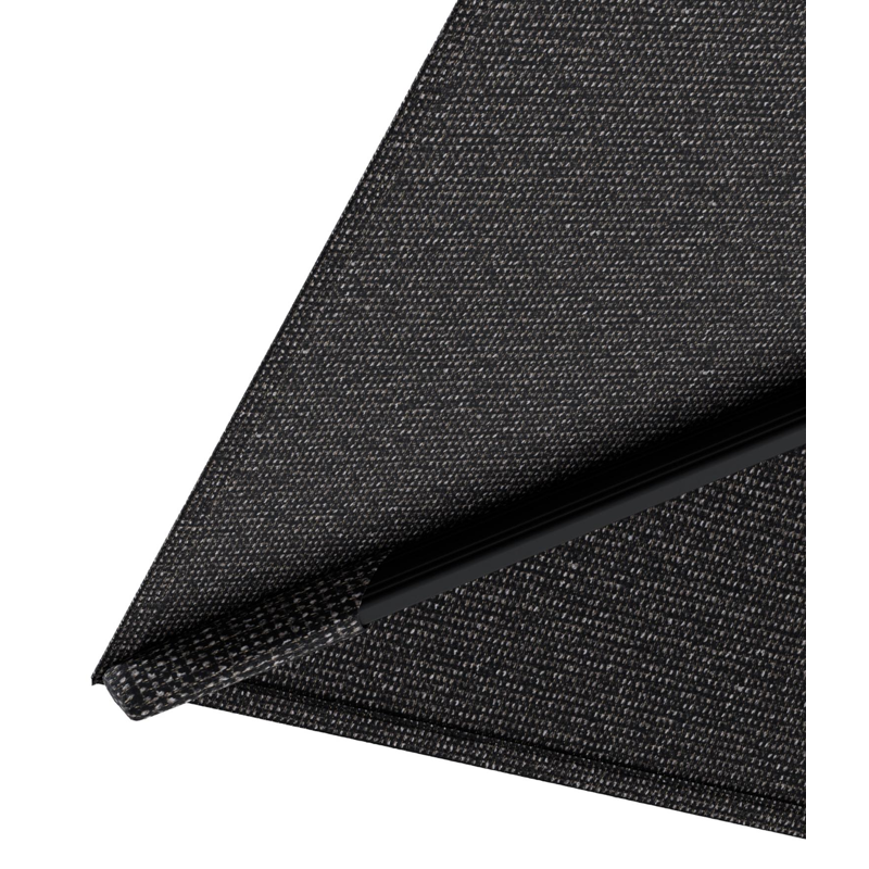 Parasol pendant Rufina avec fonction tilt en aluminium noir et toile de parasol en All Weather Solica Firenze Tunder  - Lg.1 400 x Lg.2 300 cm (sans pied de parasol