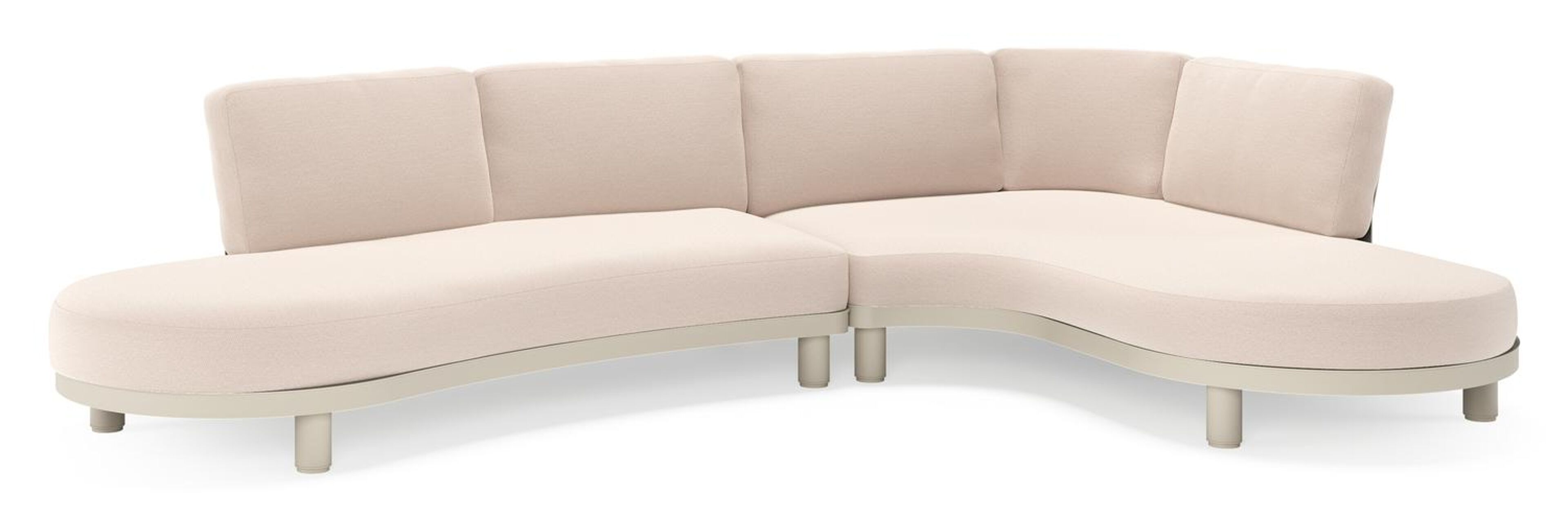 Salon de jardin d'angle Donato en aluminium beige et coussins en all weather sunbrella® luxe Wander Pilat