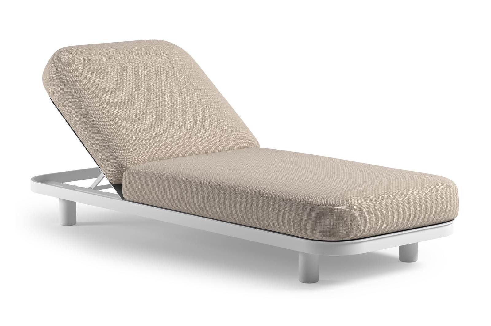 Chaise longue réglable Donato en aluminium blanc et coussin en all weather Sunbrella® luxe slow farafra