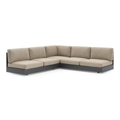 Como loungehoek in zwart aluminium met bora jungle all weather cosytica kussen