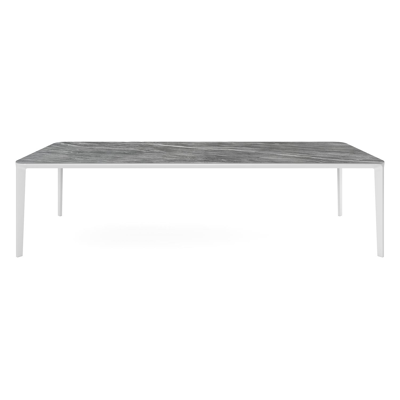 Urbino tuintafel in wit aluminium en volkeramiek mar del plata - L 290 x B 110 x H 75 cm
