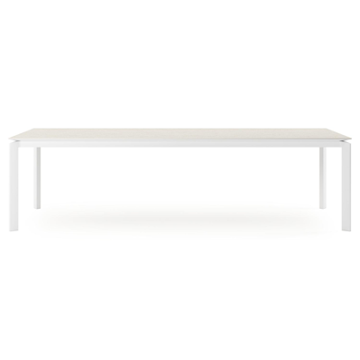 Cirello tuintafel in wit aluminium en volkeramiek shilin - L 280 x B 110 x H 75 cm