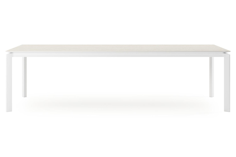 Cirello tuintafel in wit aluminium en volkeramiek shilin - L 280 x B 110 x H 75 cm