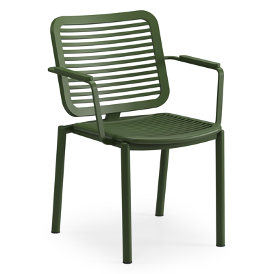 Fano stapelbare tuinstoel in groen aluminium