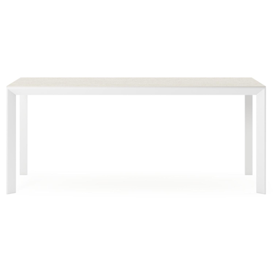 Malito tuintafel in wit aluminium en volkeramiek shilin - L 180 x B 80 x H 75 cm