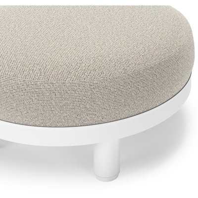 Donato lounge poef in wit aluminium met All Weather Solica Firenze Sand kussen