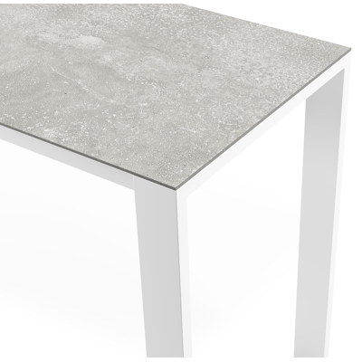 Verato bartafel in wit aluminium en volkeramiek new york - L 220 x B 70 x H 106 cm