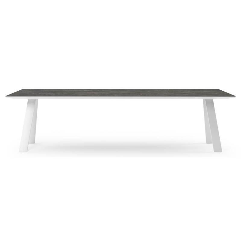 Cesano tuintafel rechthoekig in wit aluminium en volkeramiek Black Obsession - L 280 x B 110 x H 75 cm