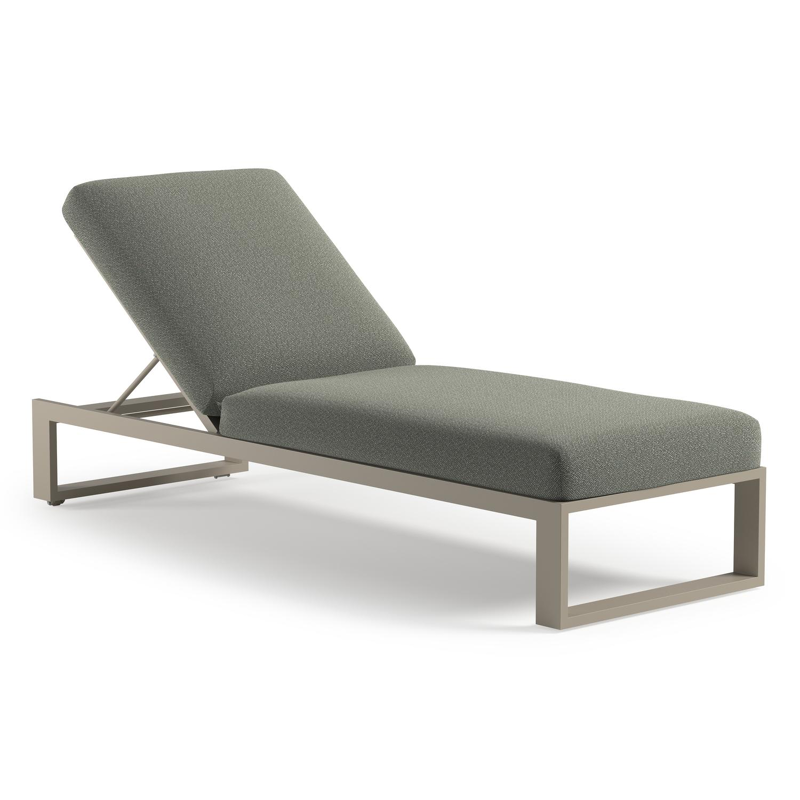 Verato verstelbaar ligbed in beige aluminium met savane leaf all weather sunbrella® luxe