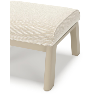 Cirello poef in beige aluminium met althea off white all weather cosytica kussen