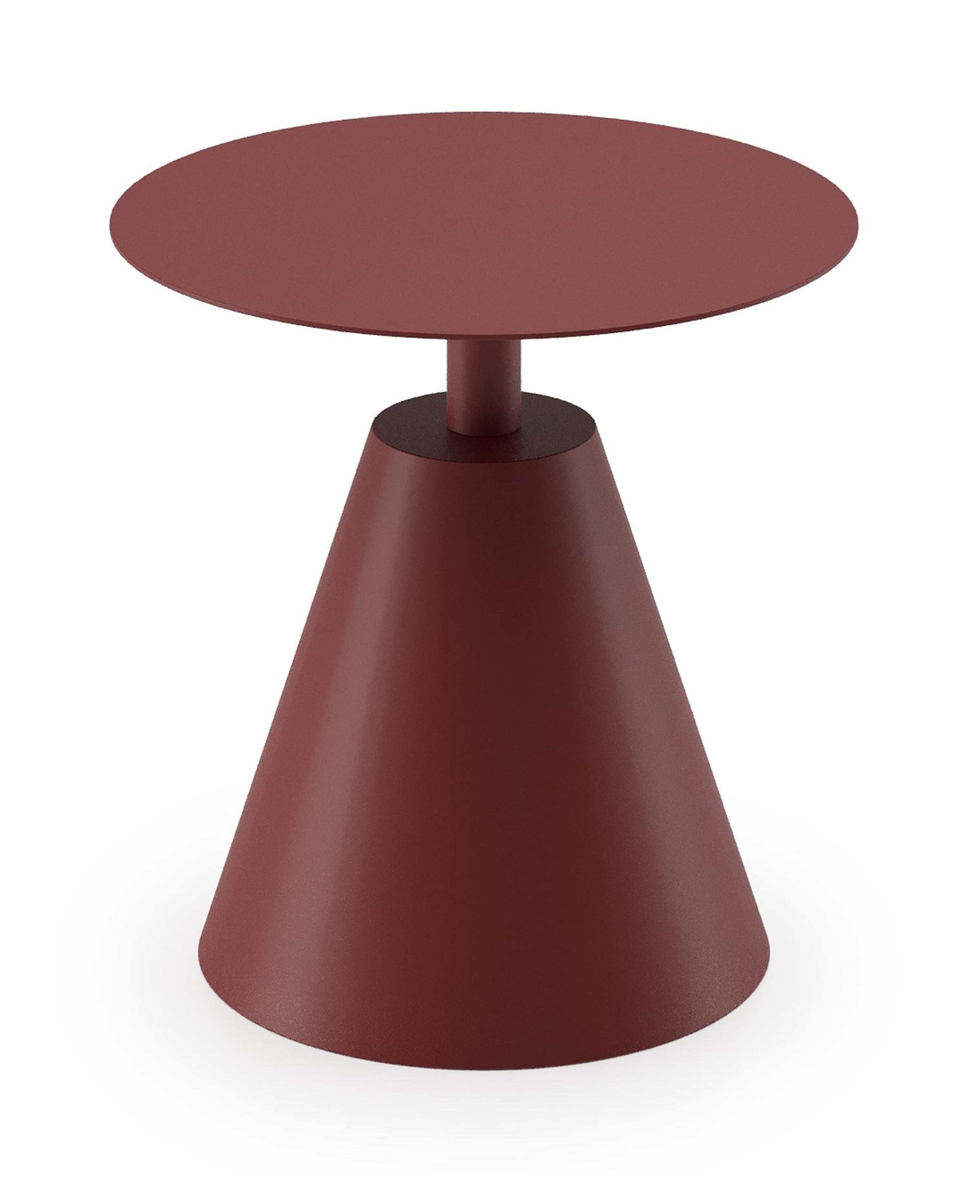Table d'appoint Lucca en aluminium ruby - Diam. 50 x Haut. 50 cm