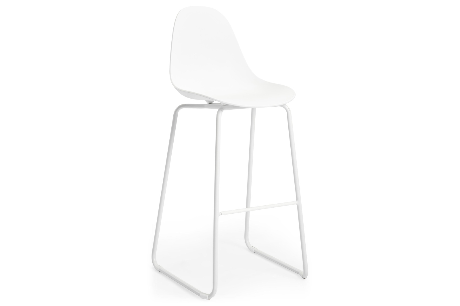 Chaise de bar Pagino in aluminium blanc et matière synthétique blanc