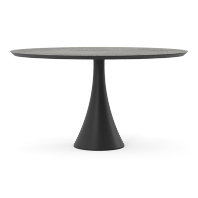 Fano tuintafel ovaal in zwart aluminium en volkeramiek Aspen Grey - L 140 x B 80 x H 74.5 cm