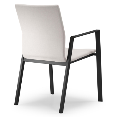 Reza rechthoekige tuinset in zwart aluminium en teak natural finish met 6 Madura tuinstoelen