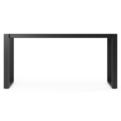 Table de bar Verato en aluminium noir et céramique pleine Arctic White - Lg. 220 x Lrg. 70 x Haut. 105 cm