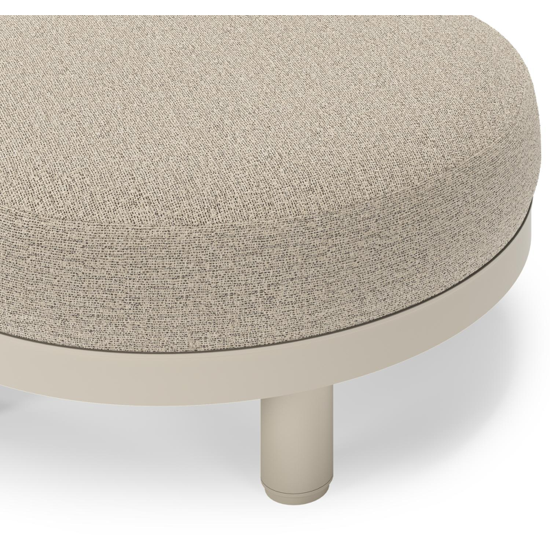 Donato lounge poef in beige aluminium met all weather cosytica Catania Beige kussen