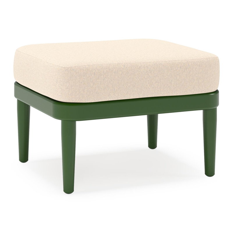 Orso poef in groen aluminium met Heritage Papyrus all weather sunbrella® luxe kussen